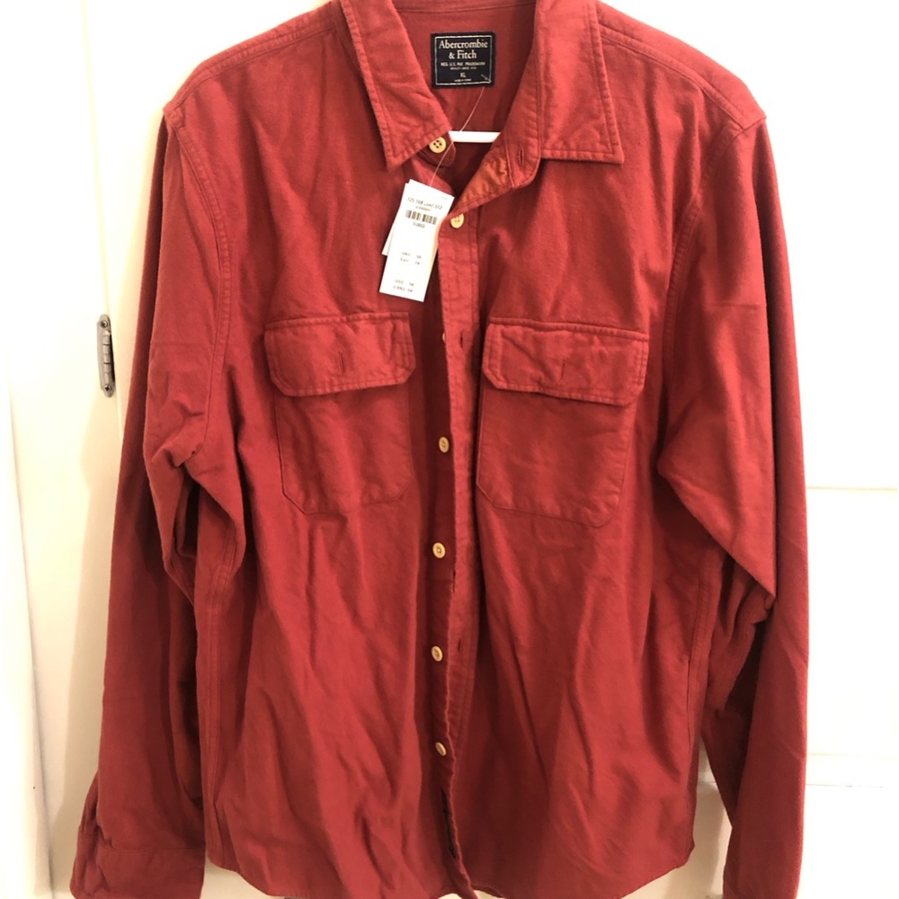 Abercrombie brushed flannel XL men’s shirt, new with tags.  Rust color
